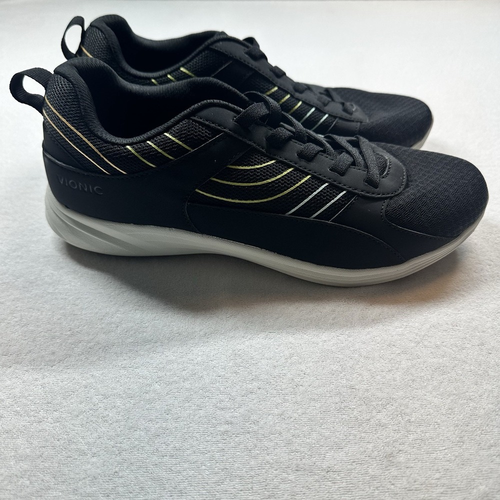 Vionic Ruvi Lace Up Sneakers Black Women's Size 10‎ Comfort Walking Shoes